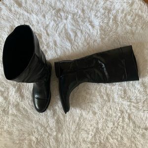 Women’s calf height black boots